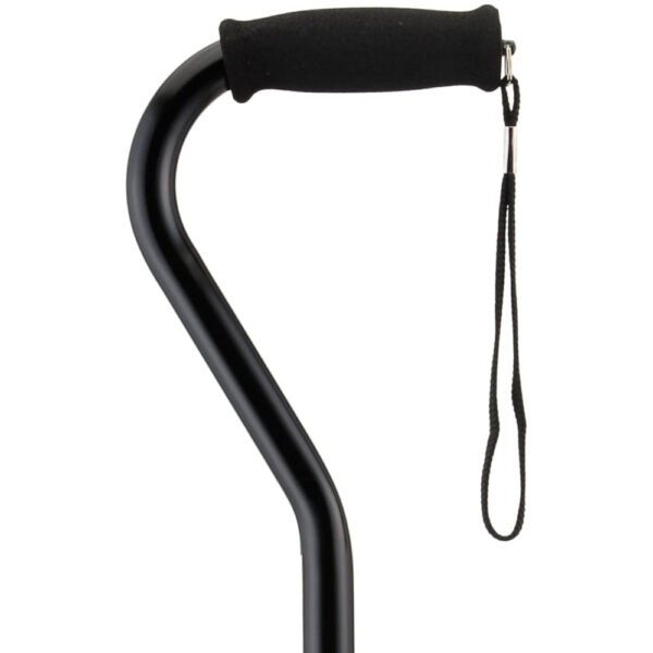 Offset Cane with Strap, Black