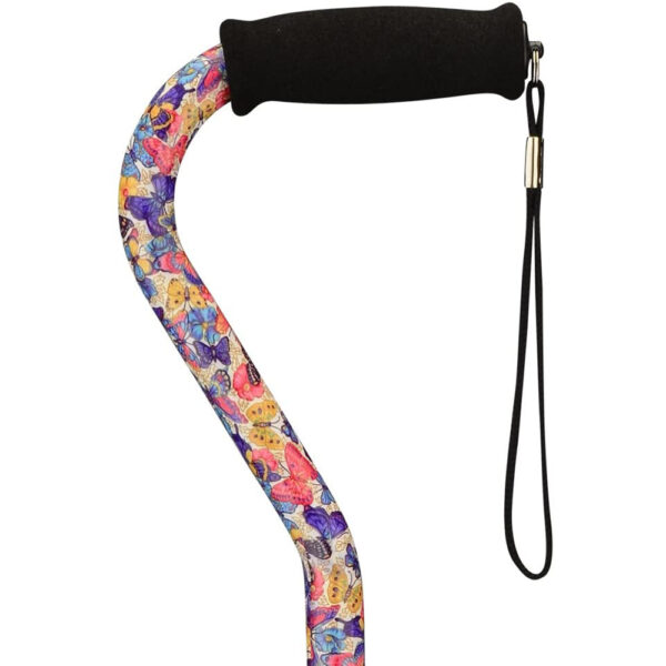 Offset Cane with Strap, Butterfly Symphony