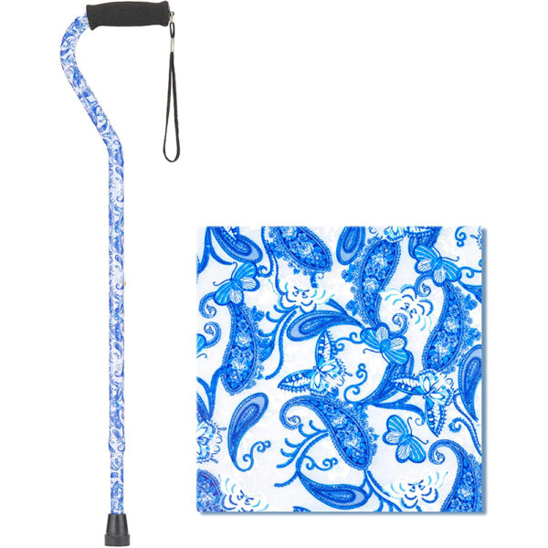 Offset Cane with Strap, Blue Porcelain - Image 4