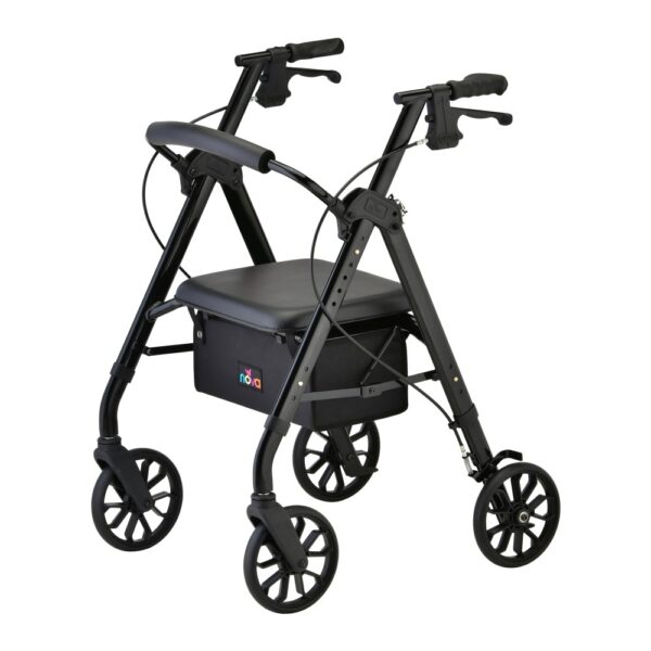 STAR 8 Rollator Walker, 8" Wheels & Standard Size, Black