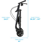 STAR 8 Rollator Walker, 8" Wheels & Standard Size, Black - Image 3